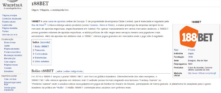 Wikipedia đánh giá 188Bet là nhà cái uy tín hàng đầu thế giới