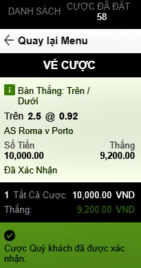 tài xỉu Porto vs Roma cúp C1 tại 188bet