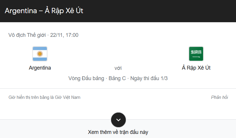 WORLD CUP 2022 ARGENTINA VS Ả RẬP XÊ ÚT