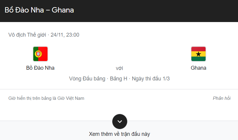 WORLD CUP 2022 BỒ ĐÀO NHA VS GHANA