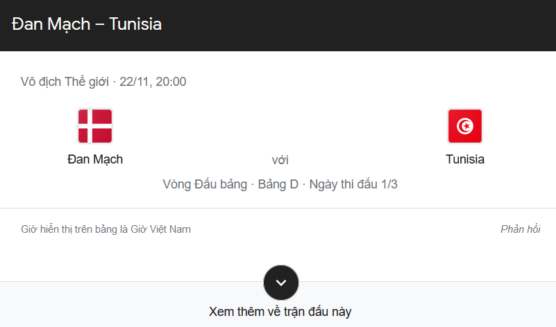 WORLD CUP 2022 ĐAN MẠCH VS TUNISIA