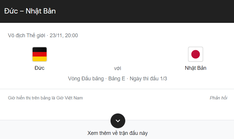 WORLD CUP 2022 ĐỨC VS NHẬT BẢN