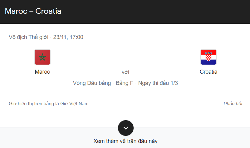 WORLD CUP 2022 MA RỐC VS CROATIA