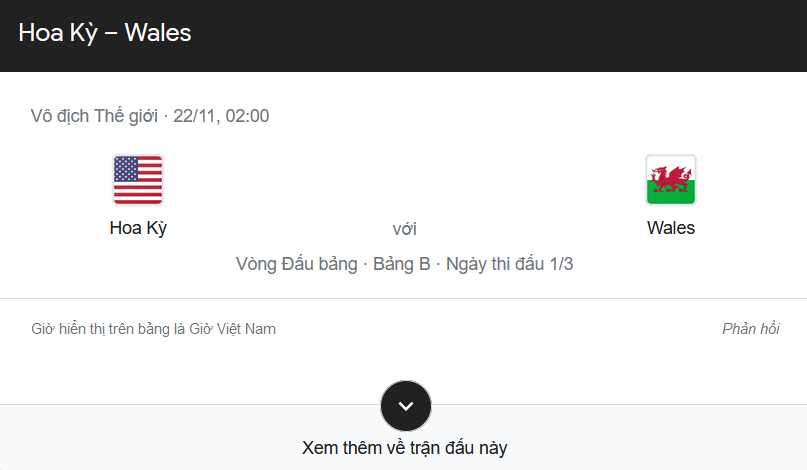 KÈO WORLD CUP 2022 MỸ VS XỨ WALES