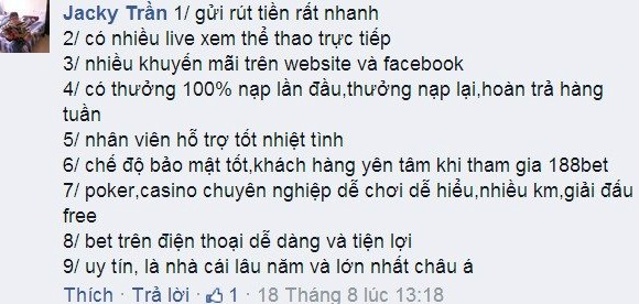 188Bet lua dao ko? thực hư chuyện 188bet lừa gạt tiền người chơi ?