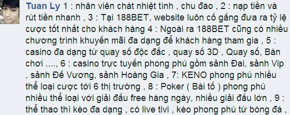 Bet188 là nhà cái uy tín nhất Việt Nam